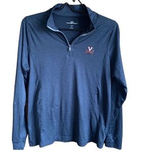 Womens Vansport Quarter Zip Pullover UVA University of Virginia Sweater Size SM